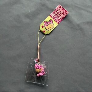 Sanrio leopard print hot pink Hello Kitty phone strap